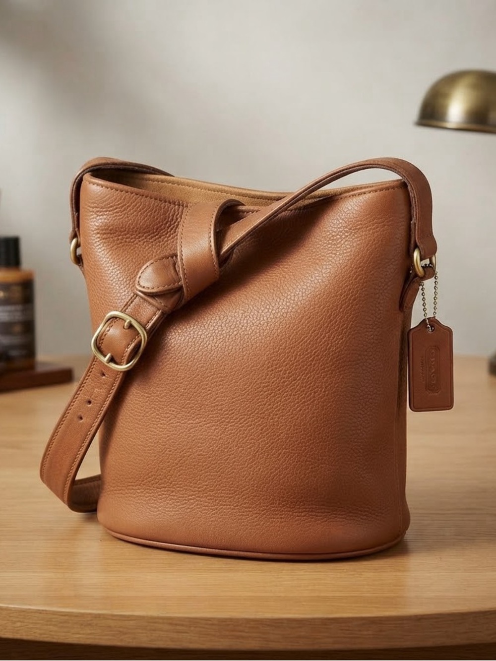 Coach Brown vintage Leather Bucket Crossbody Bag
